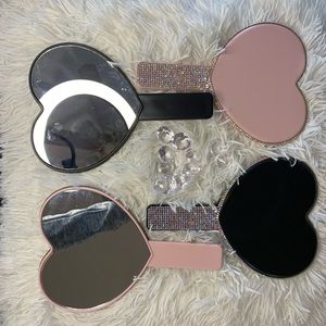 Heart rhinestone mirrors 🖤